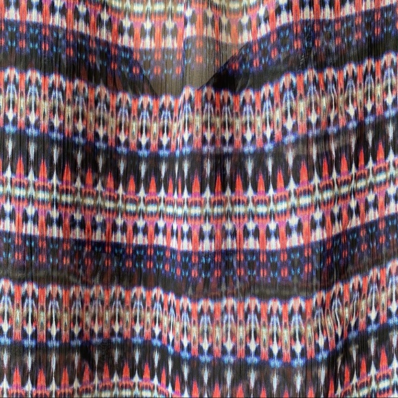 Express Ikat Print Semi-Sheer Pullover Blouse Top Sz XS - Picture 5 of 10